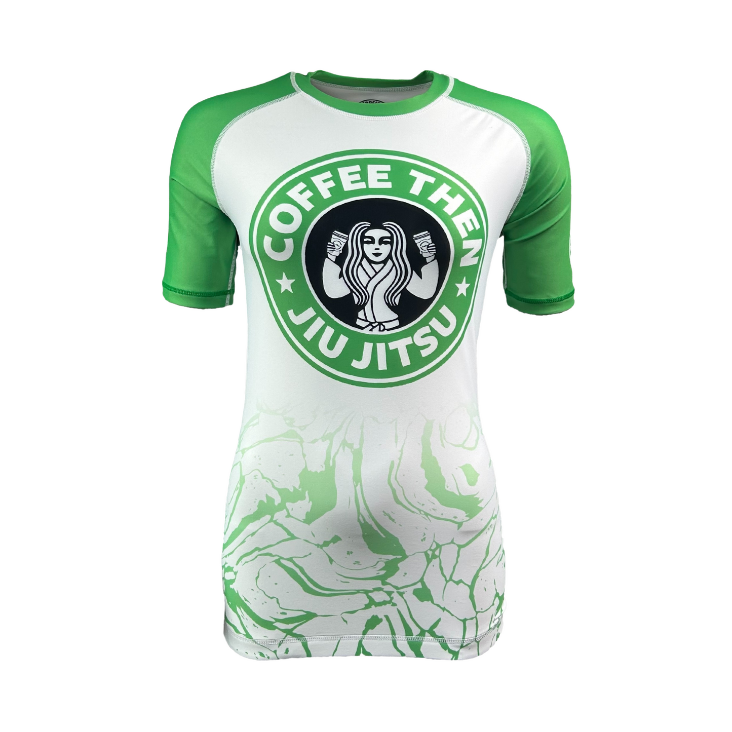 COFFEE THEN JIU JITSU WOMENS SHORT SLEEVE RASHGUARD