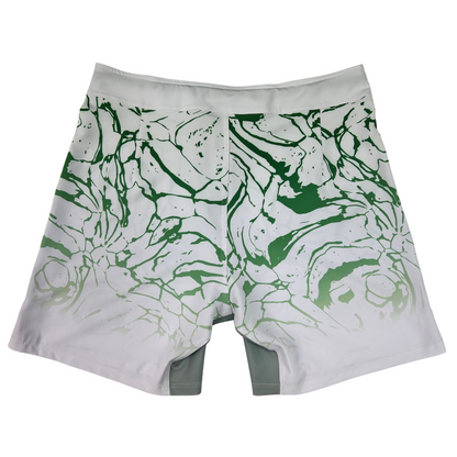 WHITE AND GREEN PAINT SPLASH MENS MMA SHORTS