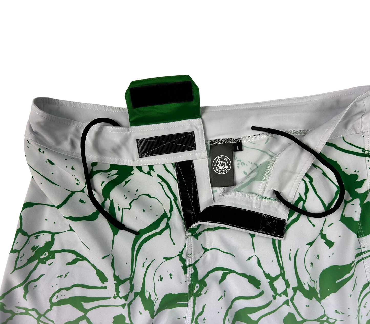 WHITE AND GREEN PAINT SPLASH MENS MMA SHORTS