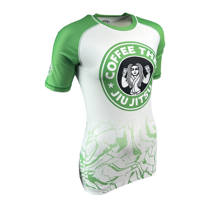 COFFEE THEN JIU JITSU WOMENS SHORT SLEEVE RASHGUARD